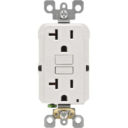 Leviton Leviton Mfg R02-GFNT2-0KW Self-Test GFCI Outlet; White - 20 A & 125 V 1985860